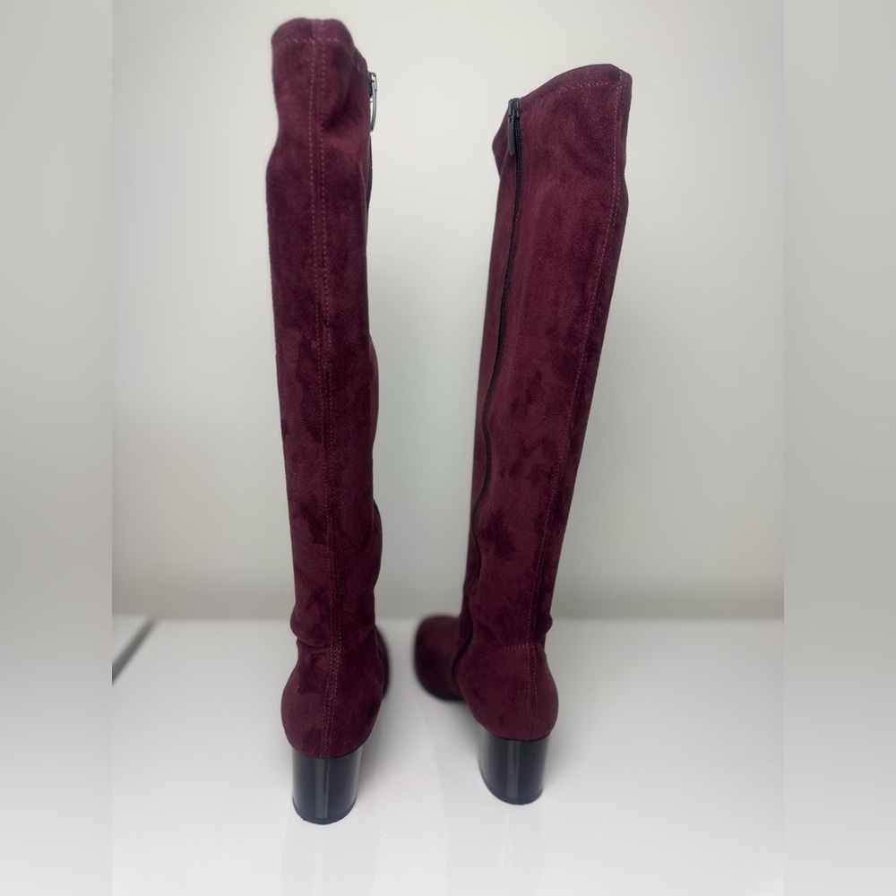 RON WHITE Rapisardi Elegant Burgundy Knee-High Boots size 40 - Picture 5 of 8